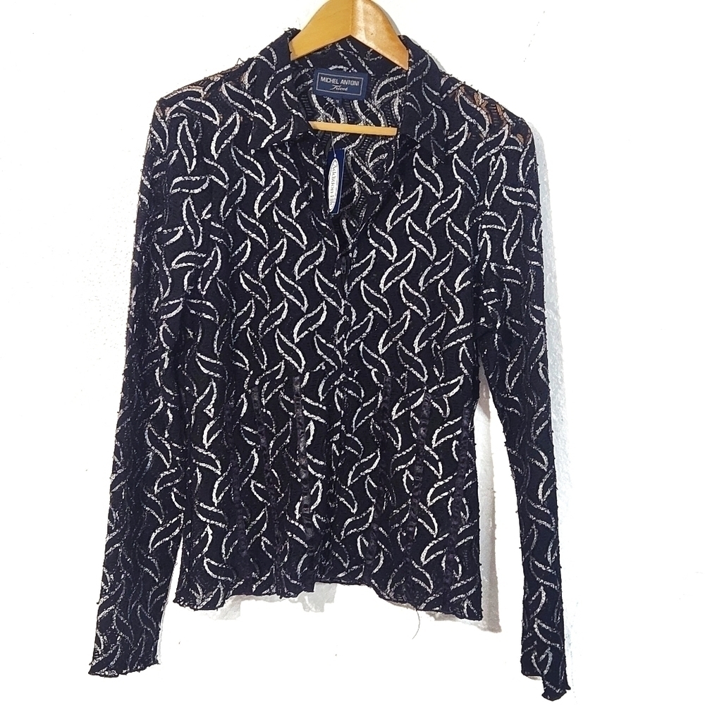 Michel Antoni By Addition-elle Lace Semi See Through Top
